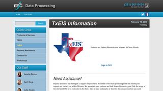 TxEIS - Data Processing - Education Service Center, Region 2