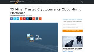 TX Mine Review: Trusted Cryptocurrency Cloud Mining Platform?