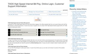 TXOX High Speed Internet Bill Pay, Online Login, Customer Support ...