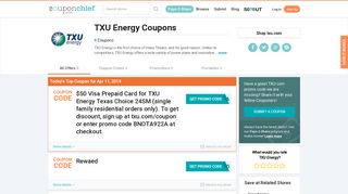 TXU Energy Coupon Codes - Save w/ Feb. 2019 Promos, Coupons