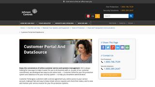 Security Account Customer Portal And DataSource | Tyco IFS