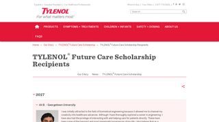 TYLENOL® Future Care Scholarship Recipients | TYLENOL®