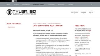 How to Enroll / Registration - Tyler ISD