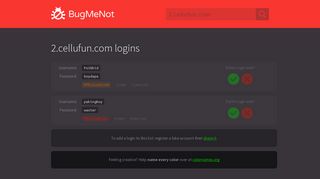 2.cellufun.com passwords - BugMeNot