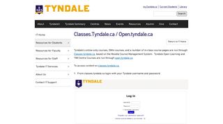 Classes.Tyndale.ca / Open.tyndale.ca | Tyndale