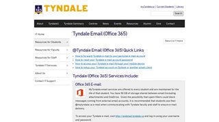 Tyndale Email (Office 365) | Tyndale
