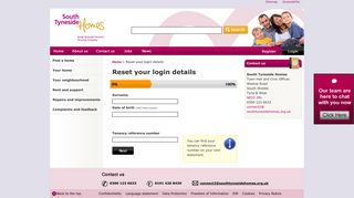 Reset your login details | South Tyneside Homes