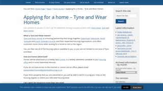 Applying for a home - Tyne and Wear Homes • The Gateshead ...