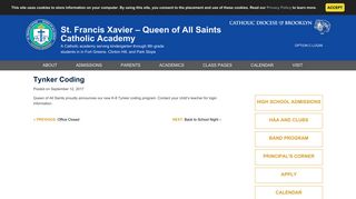 Tynker Coding - St. Francis Xavier - Queen of All Saints Catholic ...