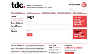 Login - The Type Directors Club