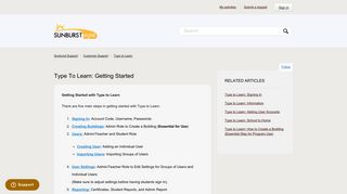 Type to Learn: Getting Started – Sunburst Support