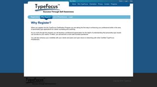 Type Focus - Registration