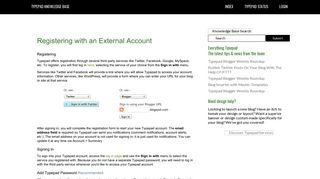 Typepad Knowledge Base: Registering with an External Account