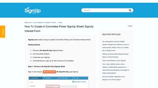 How to create a Committee Picker SignUp Sheet/ SignUp Interest ...