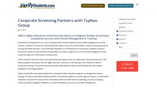 Corporate Screening Partners with Typhon Group | Verify Students