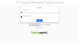 JE Cosgriff Memorial Catholic School - Login - Typing Agent