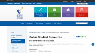 Online Student Resources - Seattle Public Schools