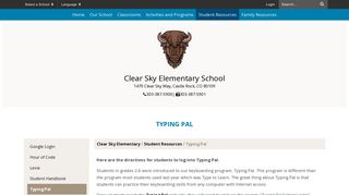 Typing Pal - Clear Sky Elementary School