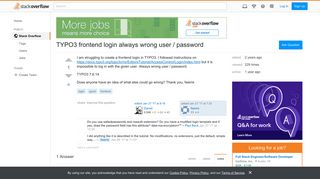 TYPO3 frontend login always wrong user / password - Stack Overflow