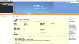 Bug #15944: Backend Login not possible - TYPO3 Core - TYPO3 Forge