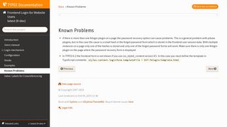 Known Problems — Frontend Login for Website Users latest (9-dev ...