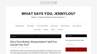 I'm a Tyra Beauty Beautytainer! And You Can Be One Too! • What ...