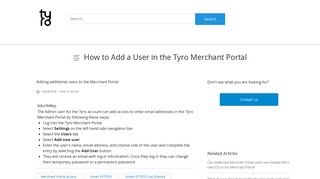 How to Add a User in the Tyro Merchant Portal - Tyro Help