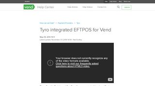 Tyro integrated EFTPOS for Vend – How can we help?