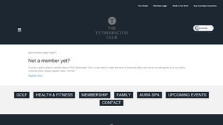 Website Login - The Tytherington Club