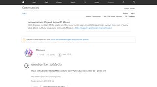 unsubscribe TzarMedia - Apple Community