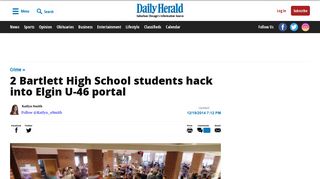2 Bartlett High School students hack into Elgin U-46 portal - Daily Herald