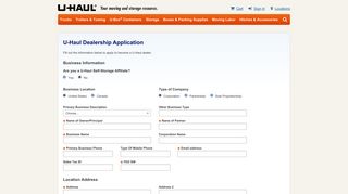 U-Haul: Dealership application