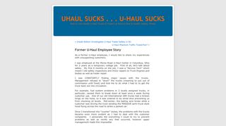 Former U-Haul Employee Story   « UHAUL SUCKS . . . U-HAUL SUCKS