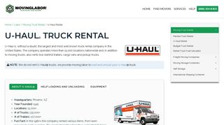 U-Haul Truck Rental | Load & Unload Help - MovingLabor.com