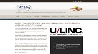 U/LINC Welding Curriculum - Moss-Educational and Industrial ...