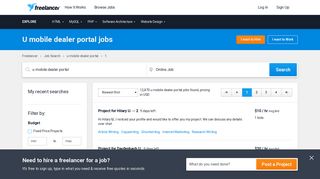 U mobile dealer portal Jobs, Employment | Freelancer