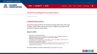 Email Forwarding Service Information - University of Arizona Alumni ...
