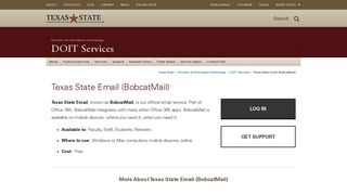Texas State Email (BobcatMail) : DOIT Services : Texas State University