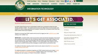 Student Email Accounts - East Georgia State College