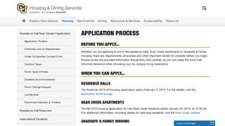 Application Process | Housing & Dining Services | University of ...