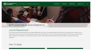 Application & Assignments – Housing & Dining Services