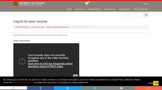 Log in to your course | University of Calgary Continuing Education