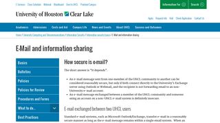 E-Mail and information sharing | University of Houston-Clear Lake