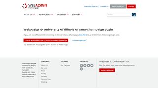 WebAssign @ University of Illinois Urbana-Champaign Login