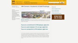 UM Careers: Academic & Staff Postings - University of Manitoba