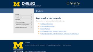 Login | U-M Careers - Careers at the U - University of Michigan
