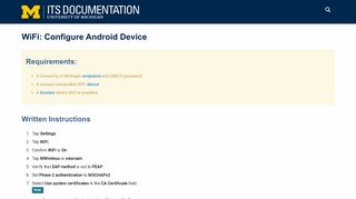 WiFi: Configure Android Device - ITS Documentation - University of ...