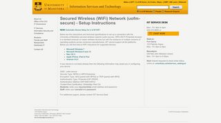 University of Manitoba - Information Services and Technology ...