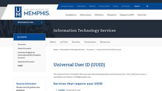 UUID - The University of Memphis