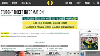Student Ticket Information - University of Oregon Athletics